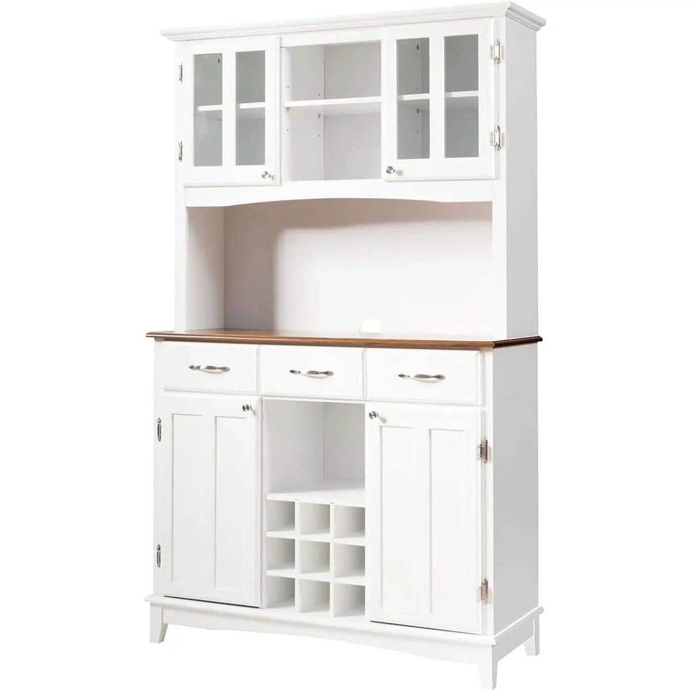 White Kitchen Hutch Sideboard With Built In Wine Rack from PriceLows™
