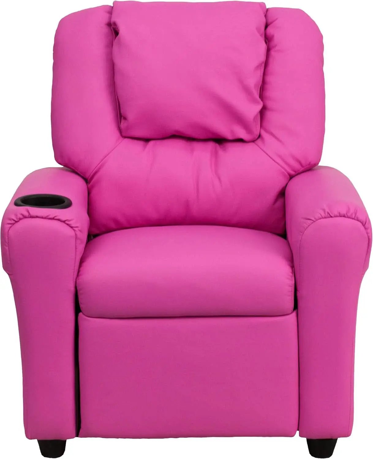Hot Pink Kids Recliner With Cup Holder Compact Design from PriceLows™