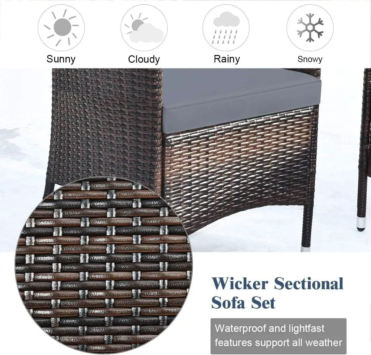 Elegant Four-Piece Rattan Patio Set with Soft Cushions from PriceLows™