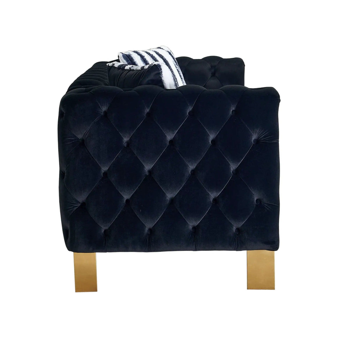 Chesterfield Modern Tufted Living Room Sofa, 84.25''W Couch | Stationary Sofa | Metal & Wood | Living Room