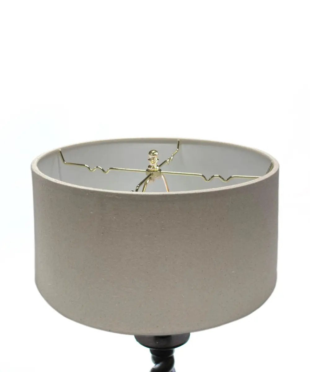 Hardback Drum Lampshade | Textured Oatmeal | Premium Shantung | 14X14X7