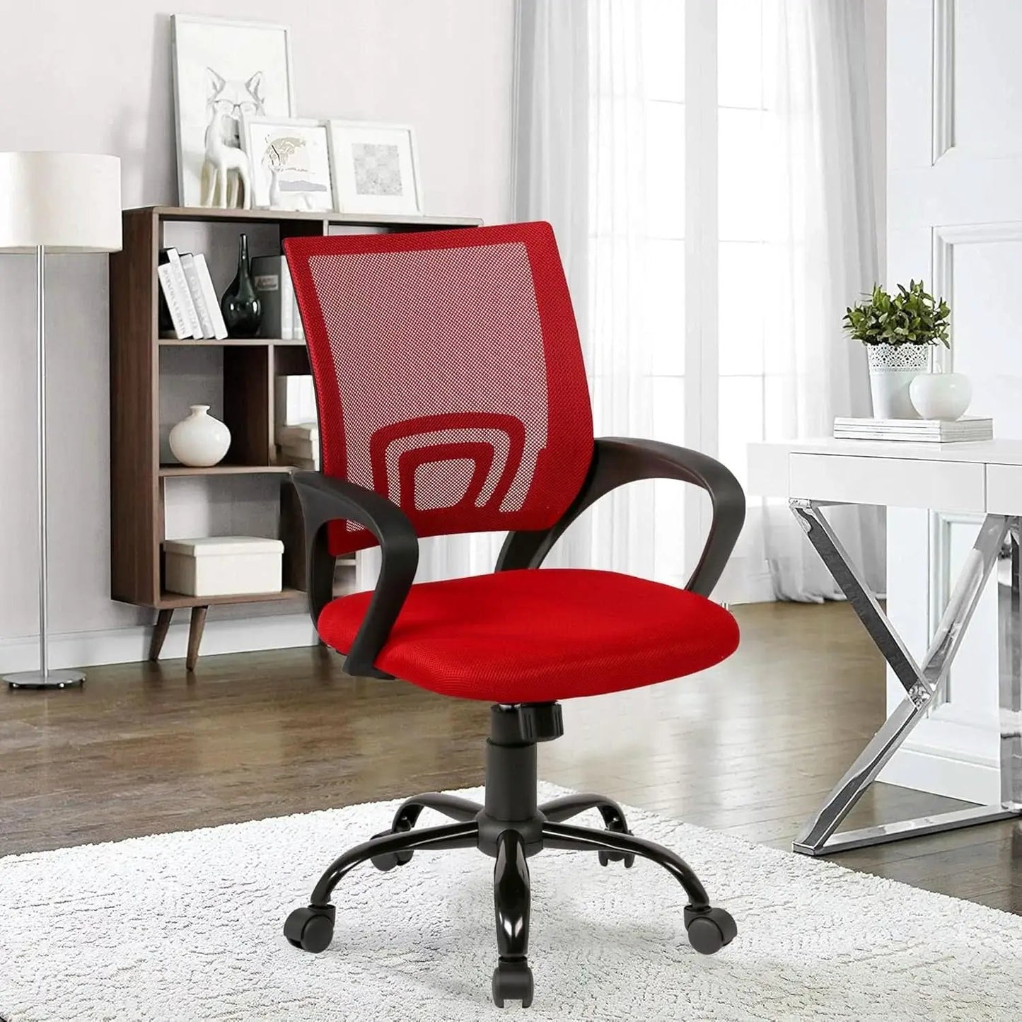 Ergonomic Mesh Office Chair With Lumbar Support Red from PriceLows™