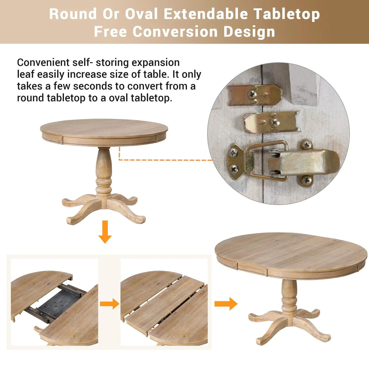 Round Dining Table Set | 4 Matching Chairs | Modern Design | Rubberwood Top
