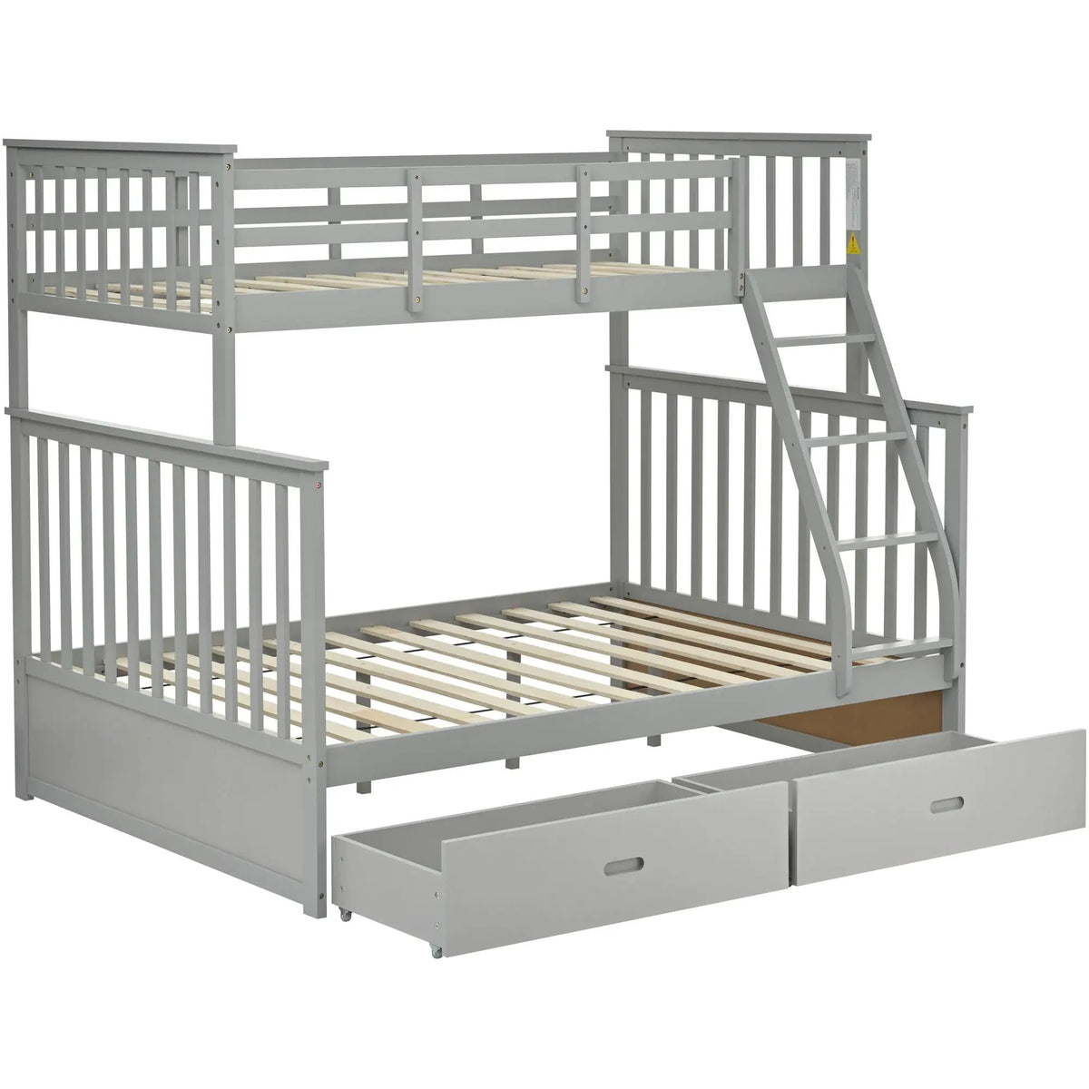 Bunk Bed With Ladder | Safety Guard Rails | Solid Pine Wood | Space-Saving Design
