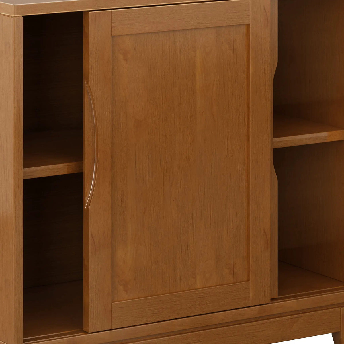 Harper Low Storage Cabinet | Handcrafted Rubberwood | Two Sliding Doors | Two Adjustable Shelves