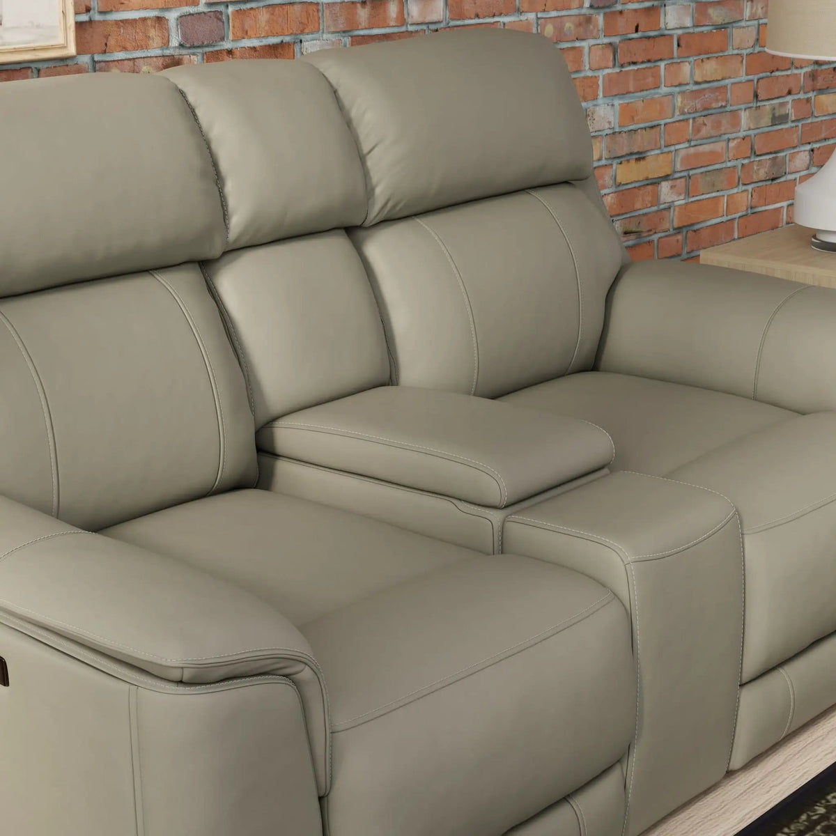 Oslo Dual Power Reclining Loveseat With Console | 2 Pieces | Living Room Furniture | Living Room