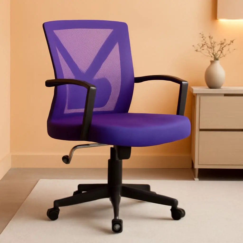Ergonomic Purple Mesh Office Desk Chair With Lumbar Support from PriceLows™