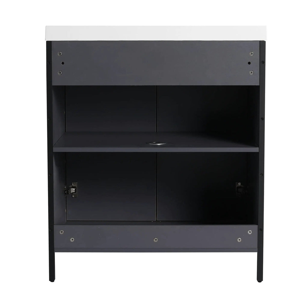 Contemporary Freestanding Bathroom Vanity With Adjustable Shelves | 5 Pieces | Stainless Steel & Metal | Bathroom