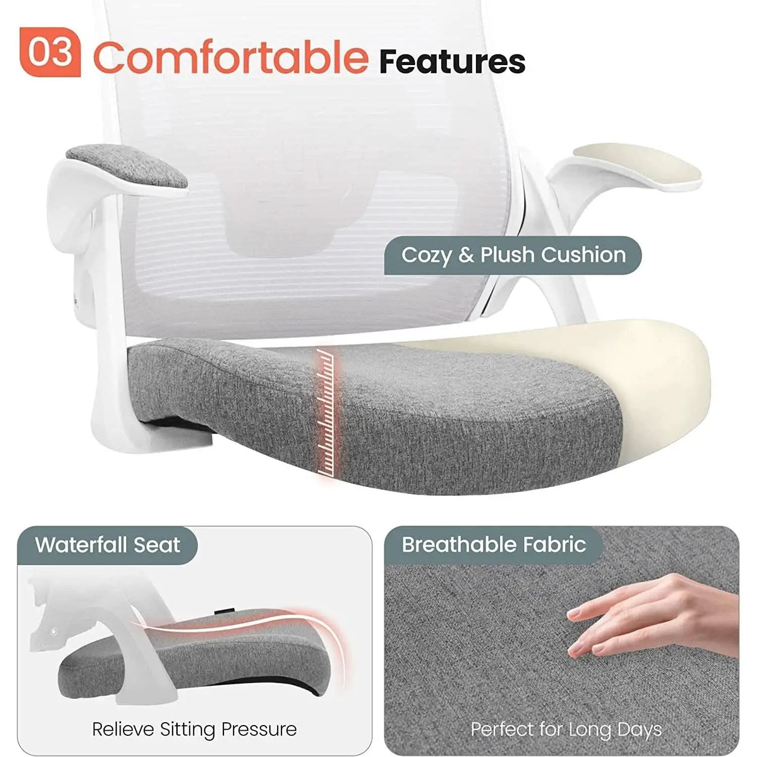 Ergonomic High Back Office Chair With Lumbar Support from PriceLows™