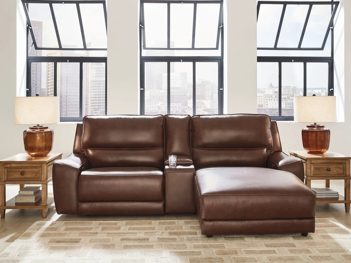 DeepWakes Power Reclining Sectional | Chaise Included | Ultra-Stylish Design | 130 Inch Length