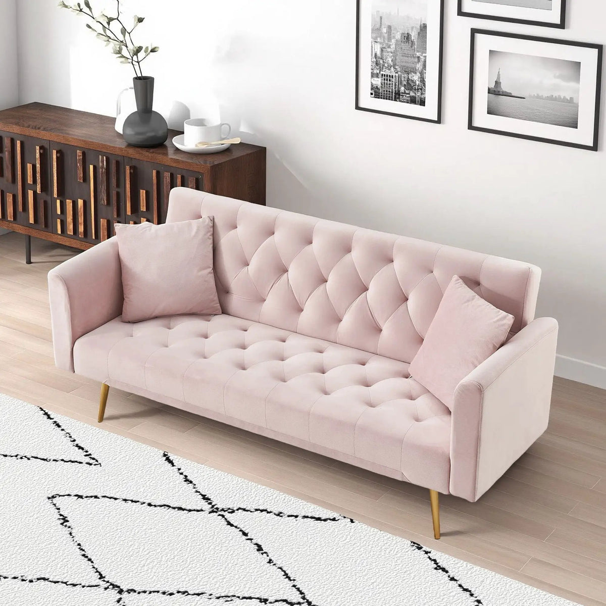 Convertible Folding Sofa Bed | Double Size | Small Space Design | Living Room Futon