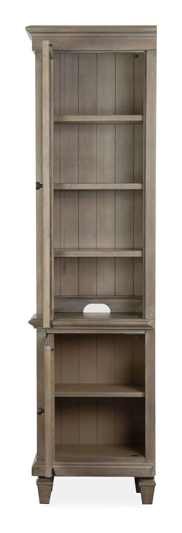 Calistoga Rustic Left Pier | 14 x 22 x 81 in | Tempered Glass & Veneer | Dovetail Gray