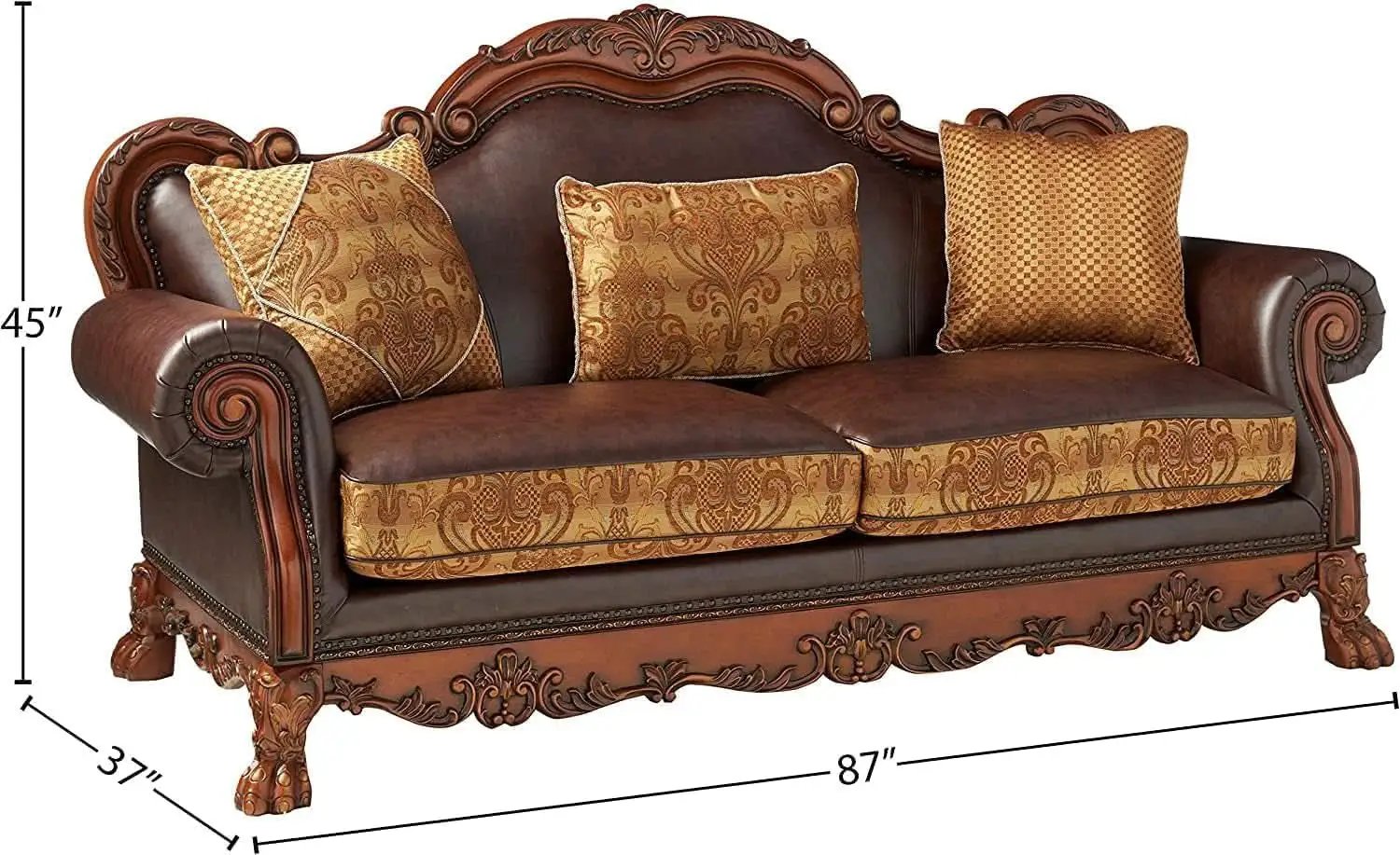 Three-Piece Living Room Set Cherry Oak Sofa Loveseat Chair from PriceLows™