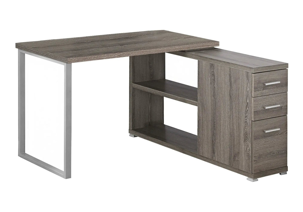 L-Shaped Computer Desk With Drawers | 47.25 Inch Width | Left Or Right Setup | Three Drawers