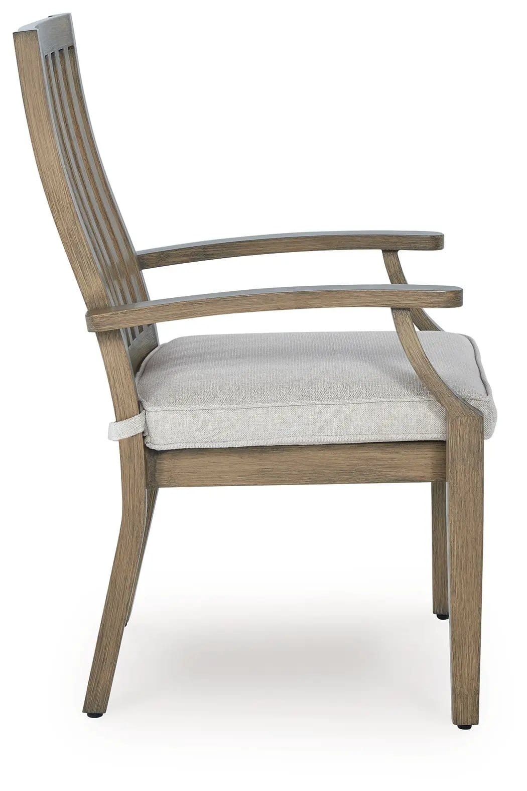 Rainier Ranch Arm Chair With Cushion (Set of 2) | 24.5 x 27.25 x 38.88 in | Polyester & Fabric | Brown / Beige