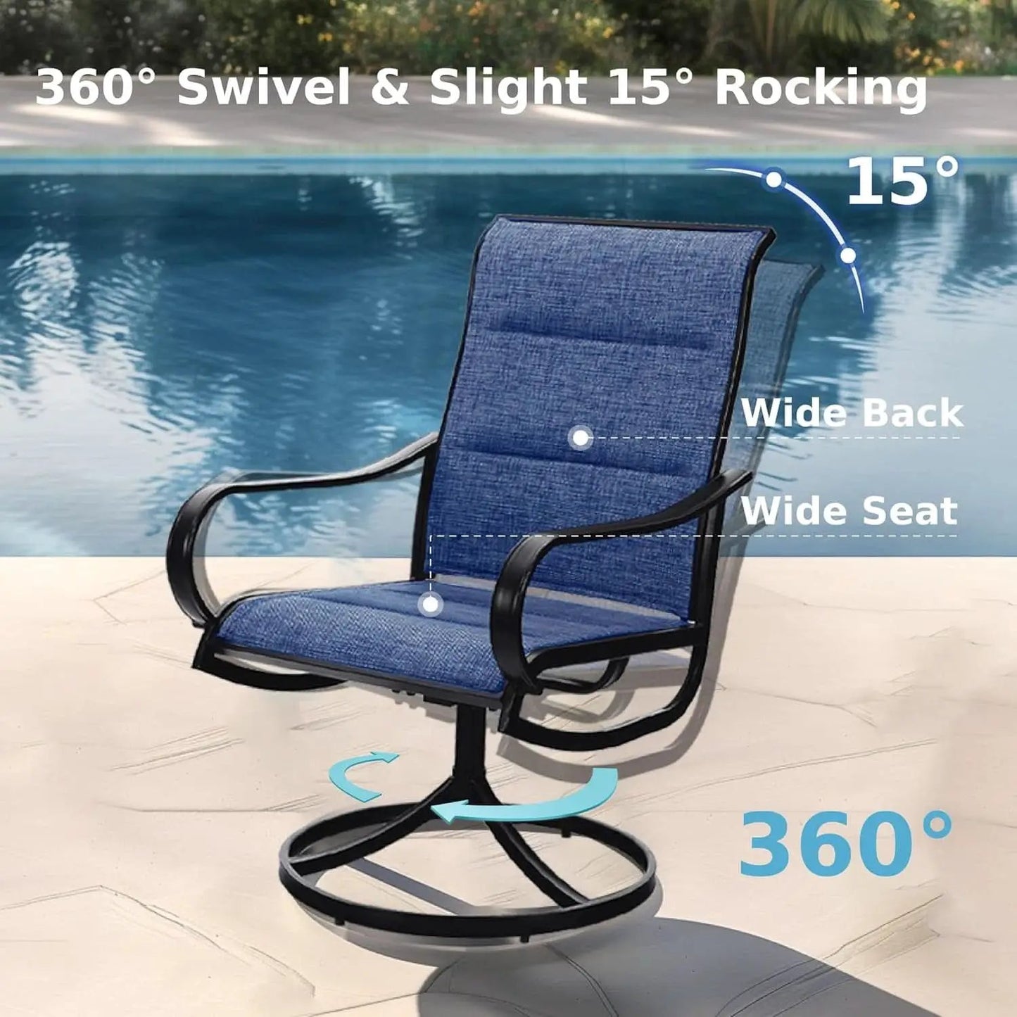 9 Piece Patio Dining Set 60 Inch Square Table Blue from PriceLows™