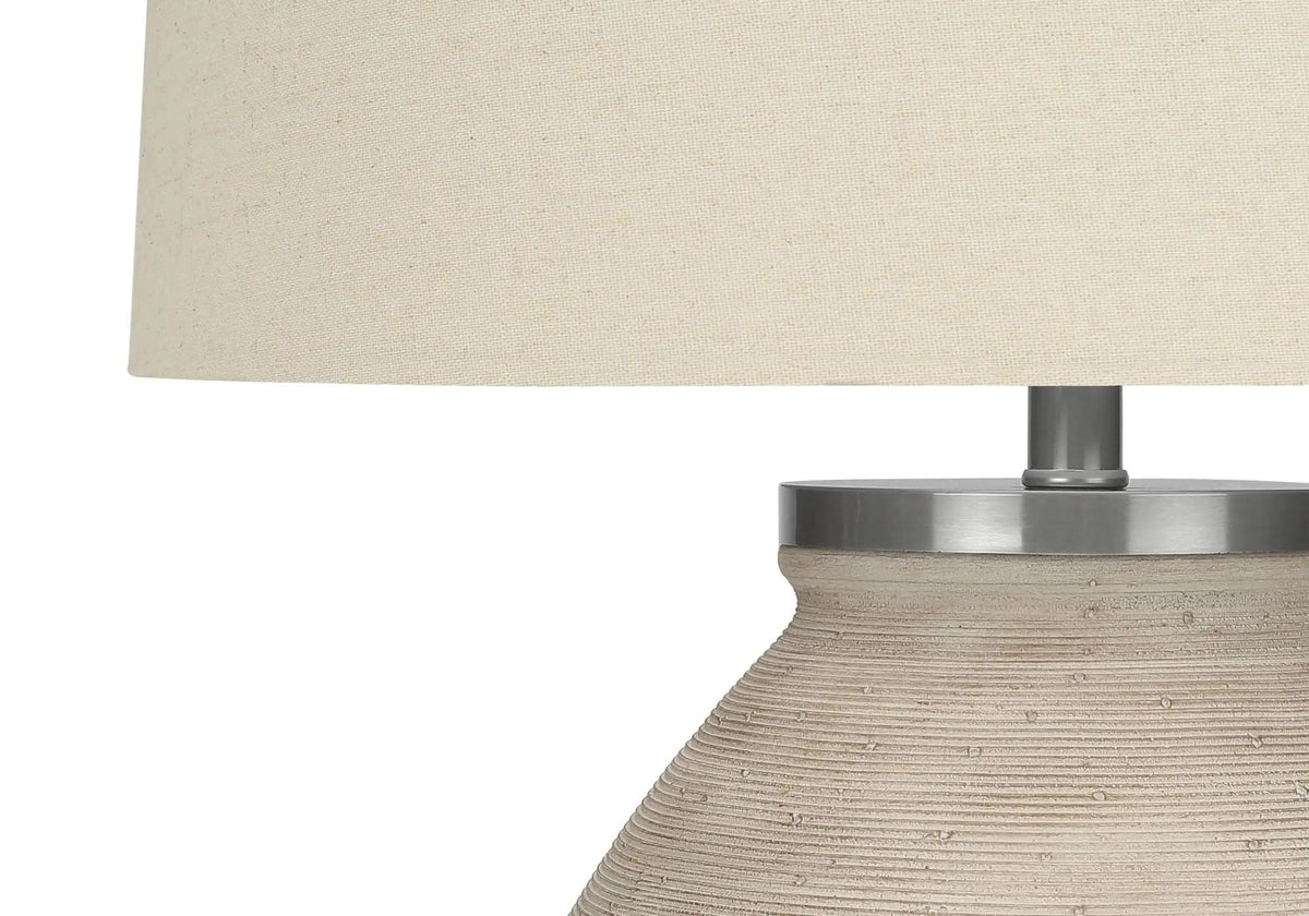 Lighting, Table Lamp, Concrete, Resin, Contemporary - | 18 x 18 x 25 in | Linen & Concrete | Cream