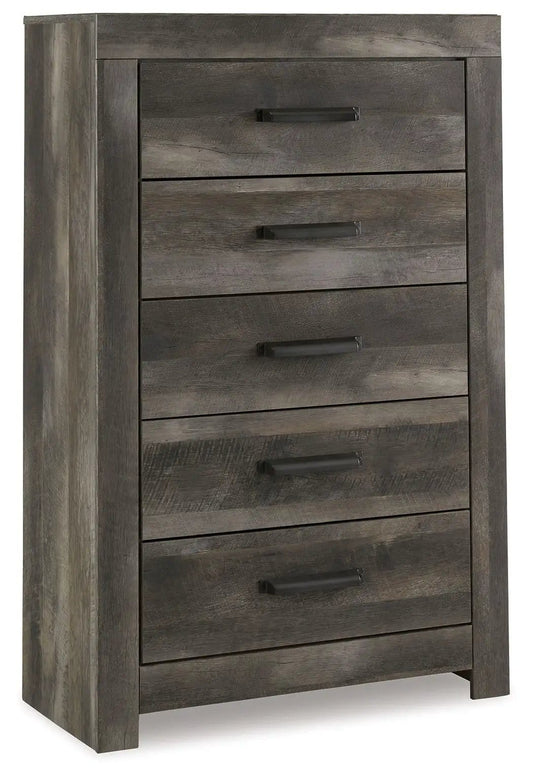 Wynnlow Five Drawer Chest | 33.7 x 15.31 x 51.06 in | Engineered Wood & Mdf | Gray