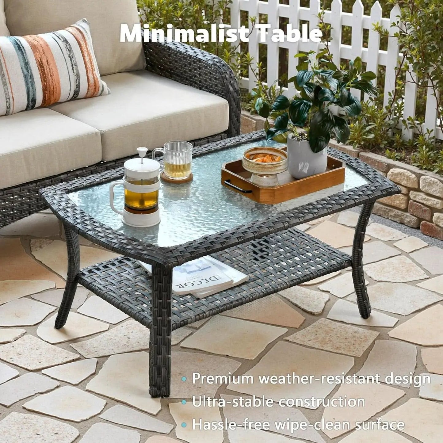 All Weather Wicker Patio Furniture Set with Cushions from PriceLows™