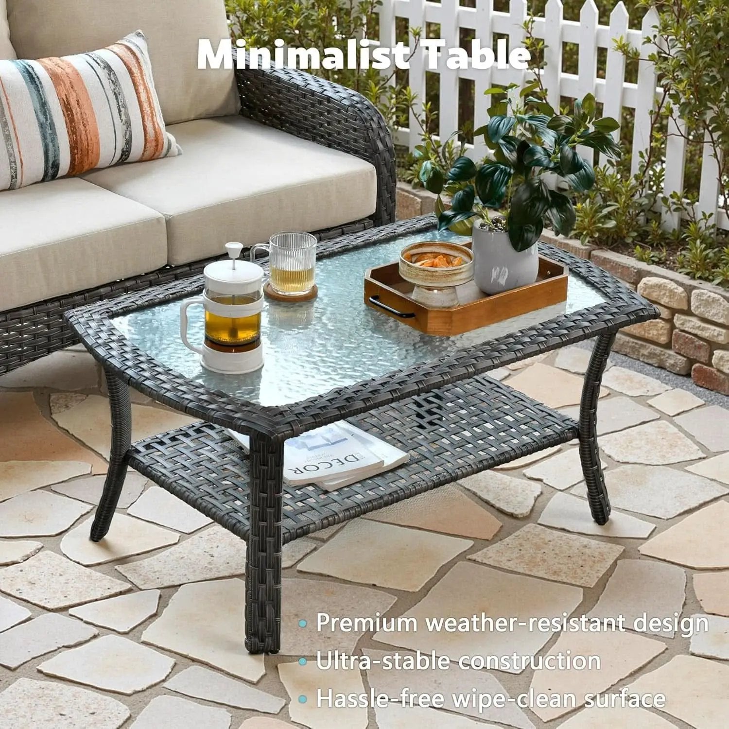 All Weather Wicker Patio Furniture Set with Cushions from PriceLows™