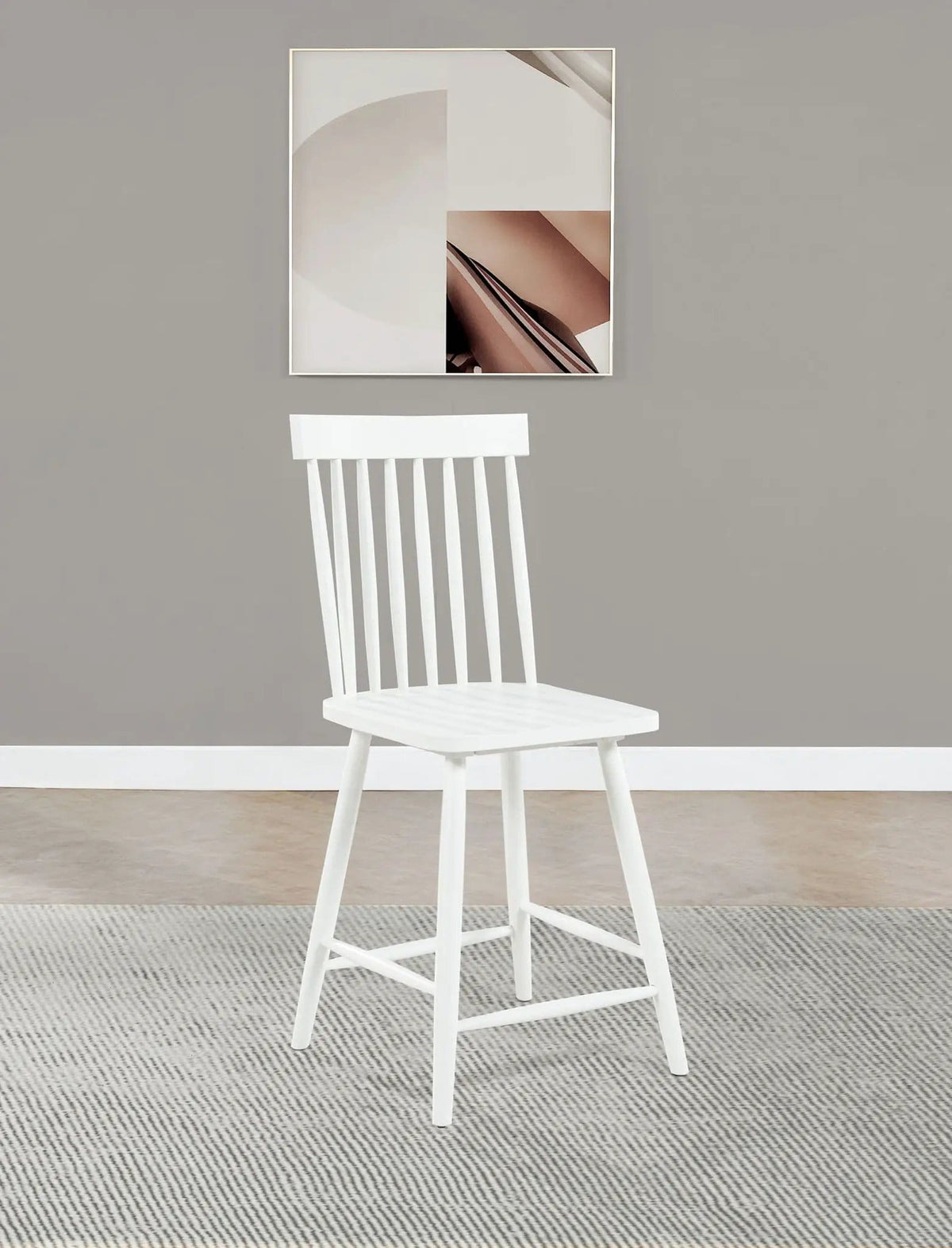 Andrews Windsor Counter Height Dining Side Chair White (Set of 2) Counter Height | 19 x 22.75 x 43.25 in | Rubberwood & Veneer | Dining Room