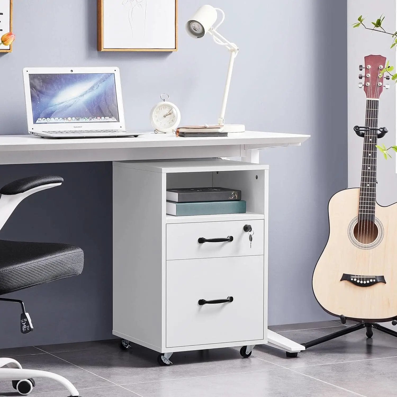 White Vertical File Cabinet With Locking Top Drawer from PriceLows™