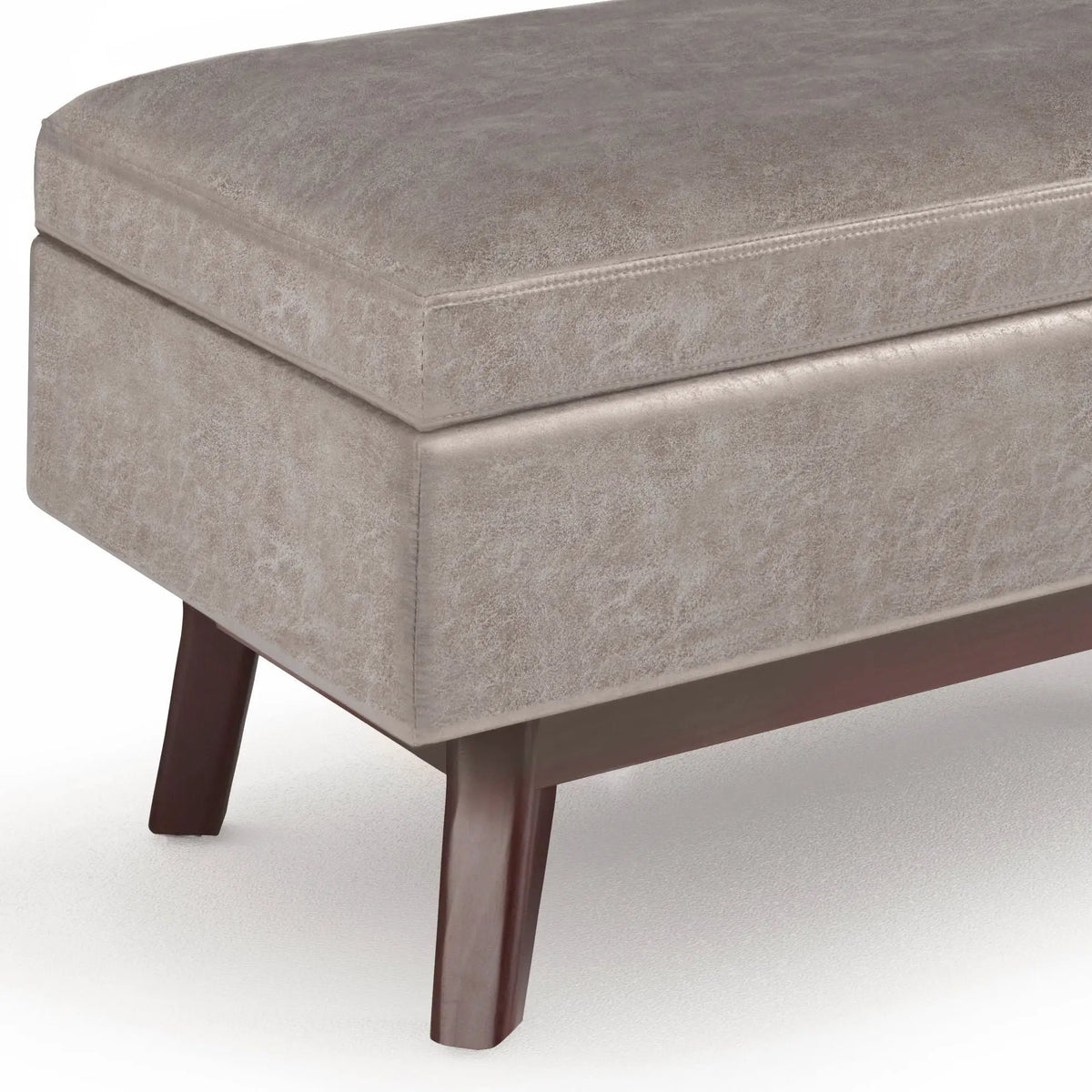 Storage Ottoman | Rectangular Design | Solid Wood Frame | Lift Top