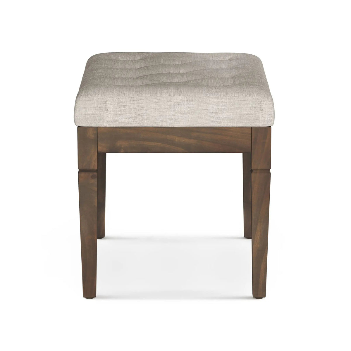 Waverly Upholstered Ottoman Bench | Tufting Detail | Carved Legs | Solid Wood Frame