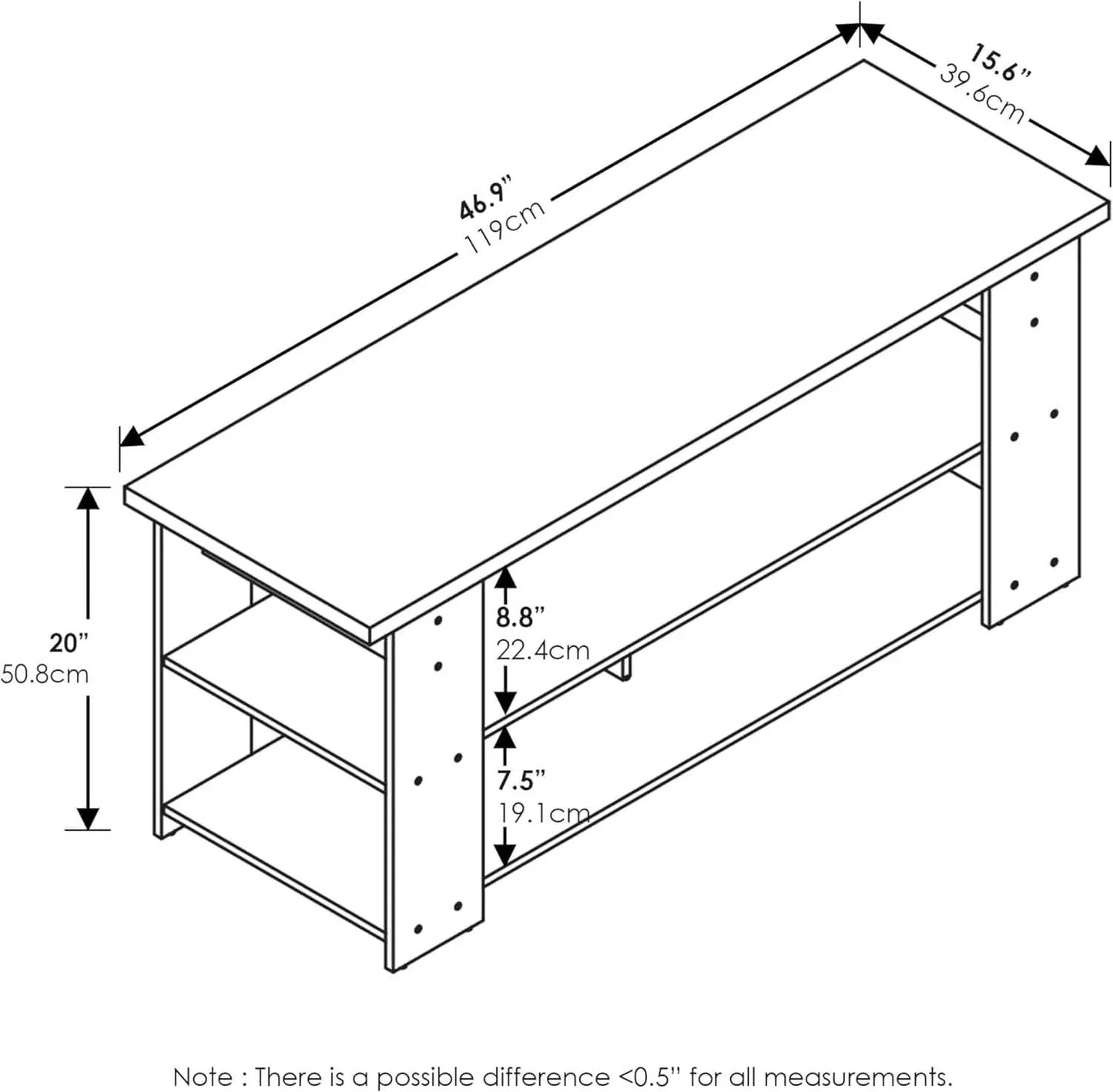 Jaya Espresso TV Stand For 50 Inch Screens Open Shelves from PriceLows™