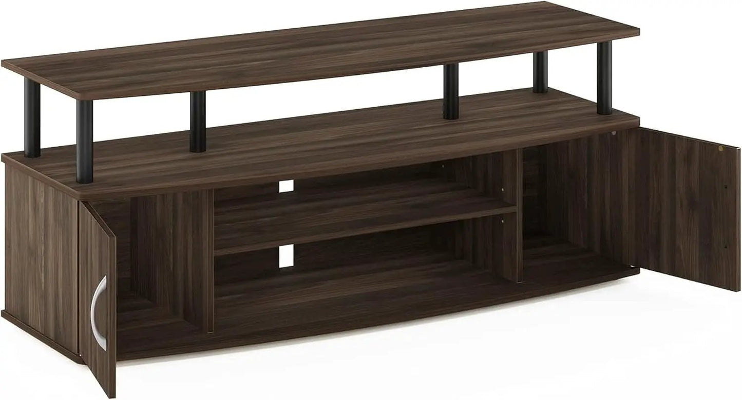 JAYA Large TV Stand for 55 Inch TVs Walnut Black Finish from PriceLows™