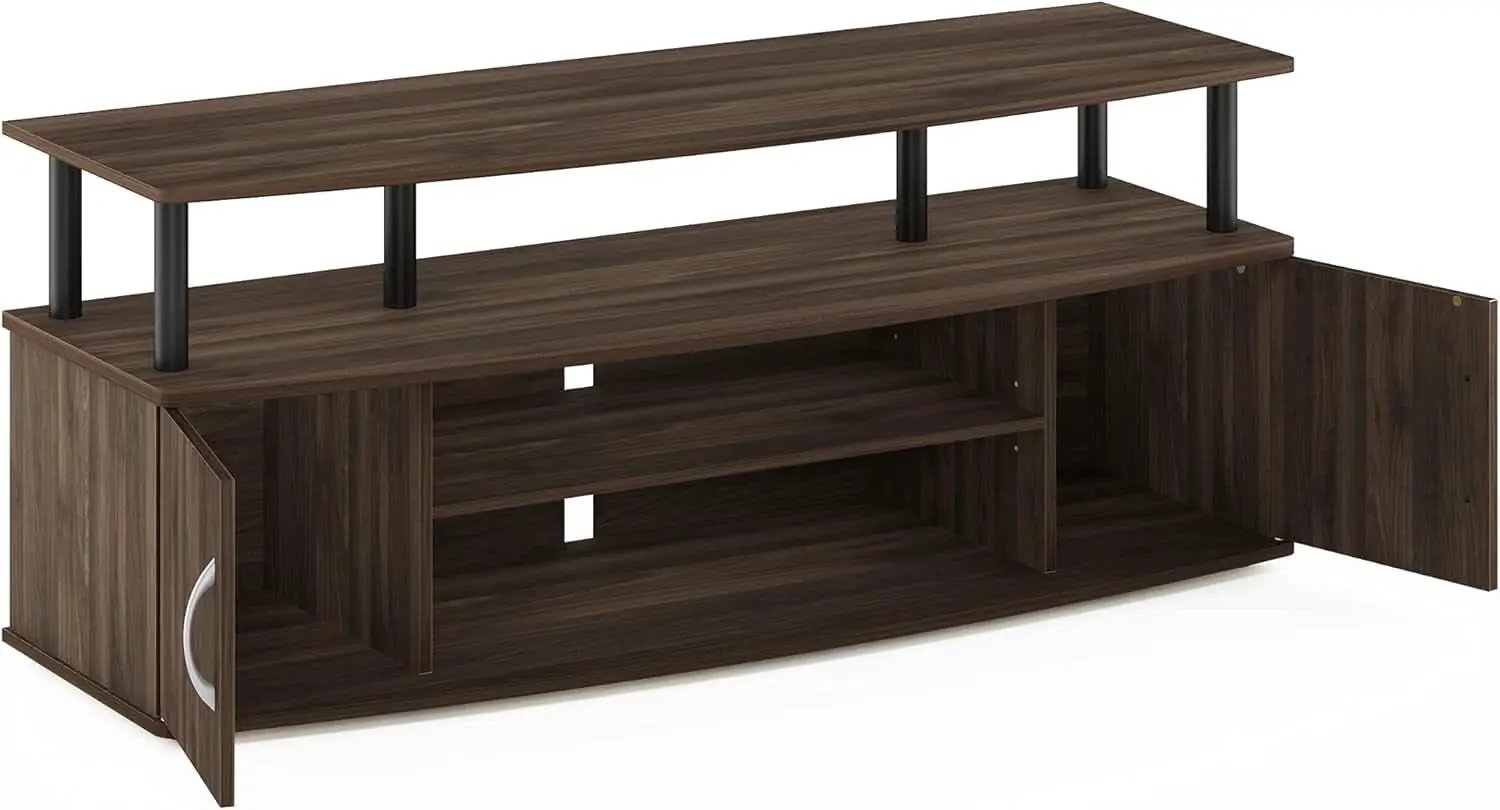 JAYA Large TV Stand for 55 Inch TVs Walnut Black Finish from PriceLows™