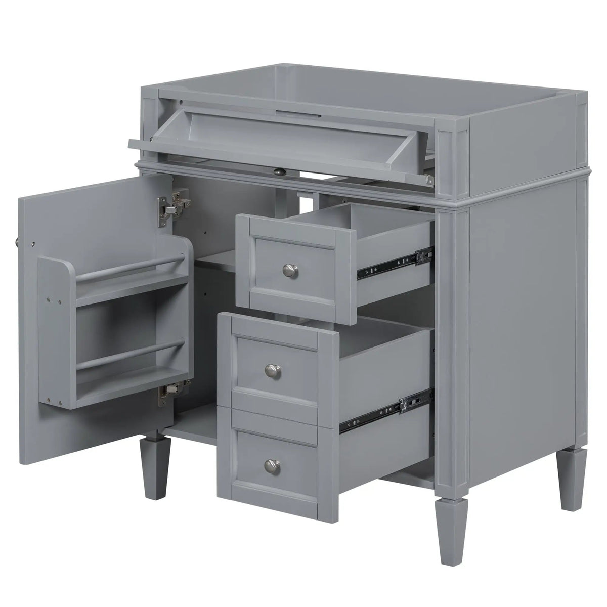 Bathroom Vanity | 3 Drawers | Blue Finish | Tip Out