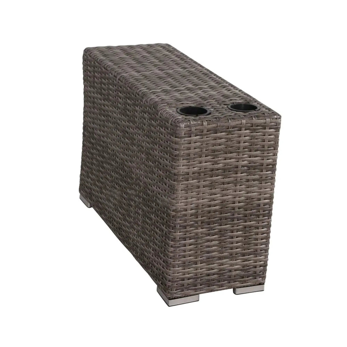 Outdoor Side Table | Slim Rectangular Frame | Powder Coated Finish | Porch And Patio Use