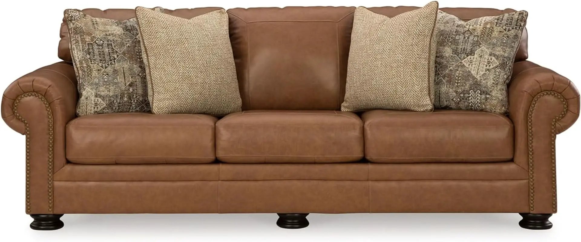 Exquisite Leather Sleeper Sofa Queen Dark Chocolate from PriceLows™