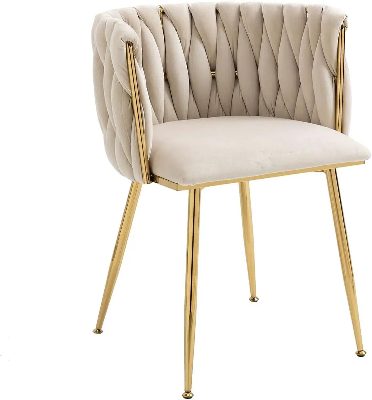 Velvet Dining Chairs With Gold Metal Legs Tufted Modern Wingback Set Of 4 from PriceLows™