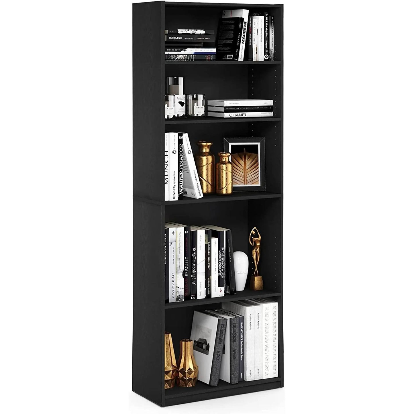 Jaya Black 5 Tier Bookcase For Home Office Storage from PriceLows™