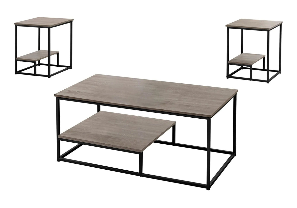 Contemporary Coffee Table Set | Set Of 3 | Elegant Laminate Finish | Raised Bottom Shelf