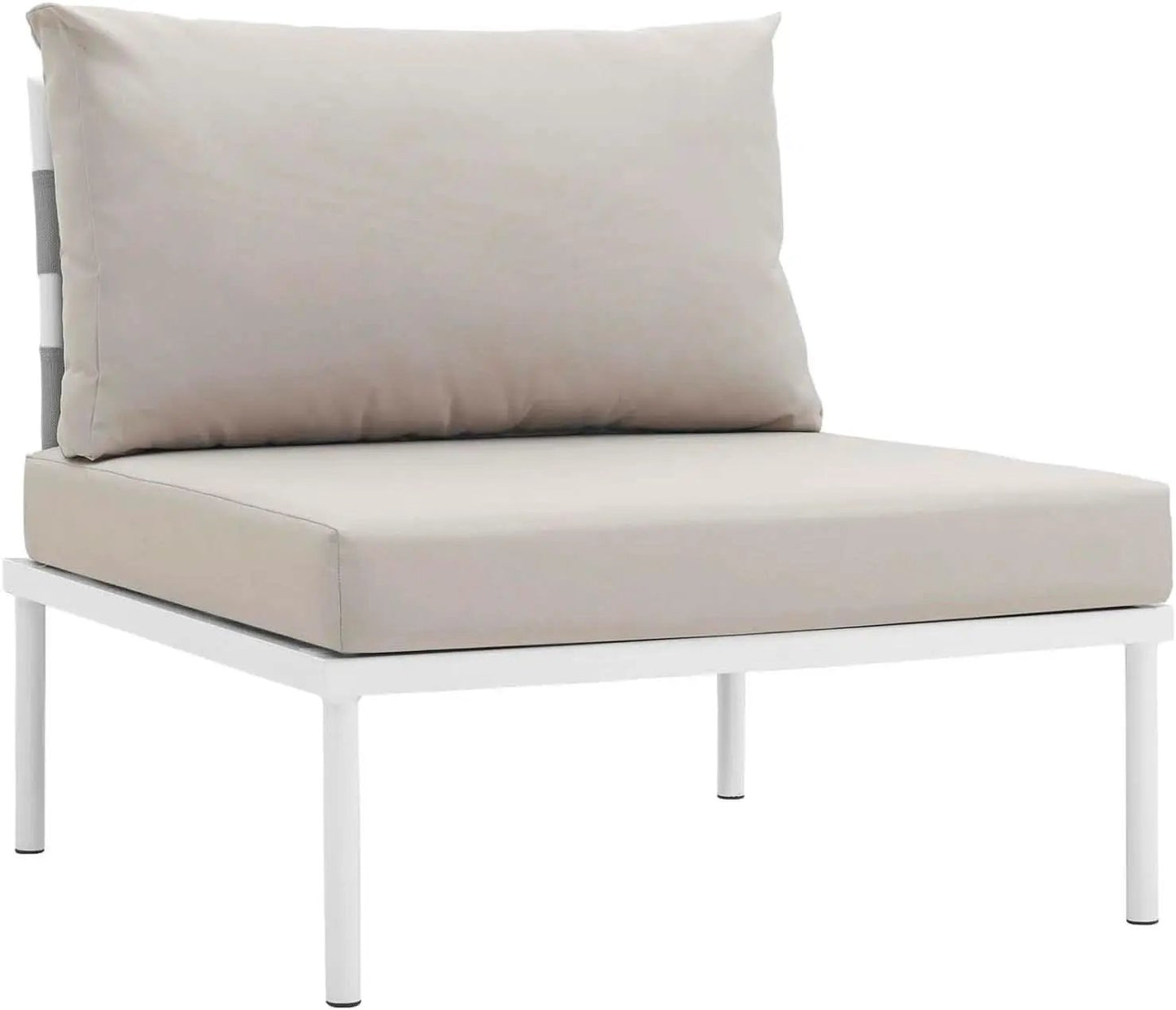 Harmony Aluminum Outdoor Sectional Sofa Set White Cushions from PriceLows™