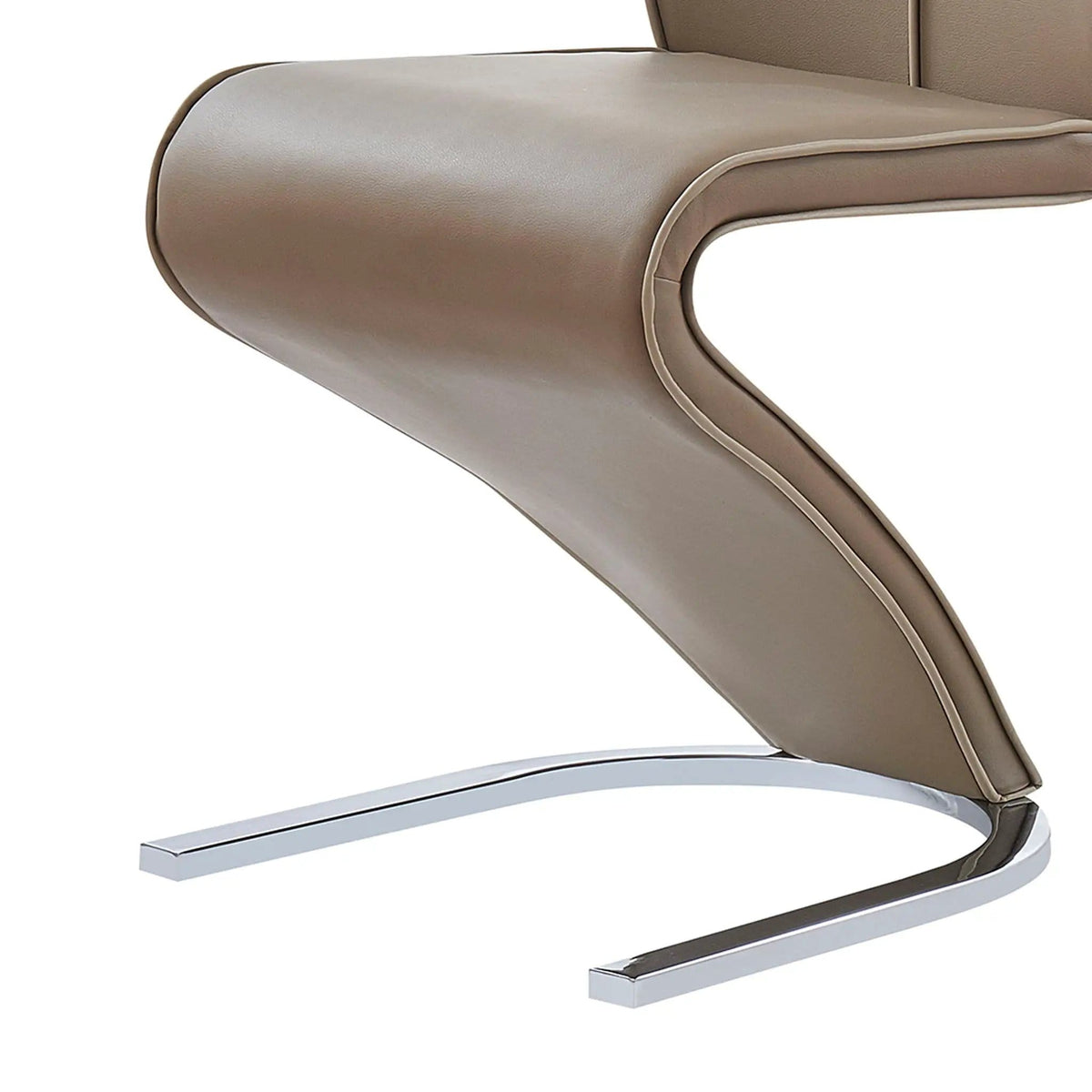 Tony Dining Chairs (Set of 2) | 17.32 x 25.79 x 34.25 in | Leather & Metal | Brown / Beige