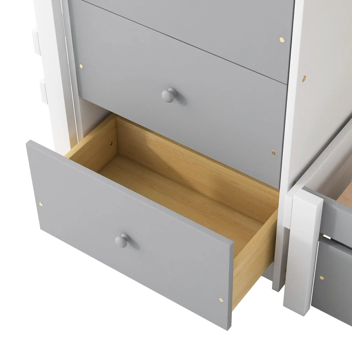 Solid Pine Loft Bed | Six Rolling Drawers | Ladder Included