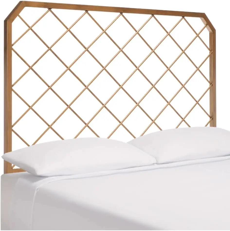 Queen Antique Gold Stitch Headboard for Stylish Bedrooms from PriceLows™