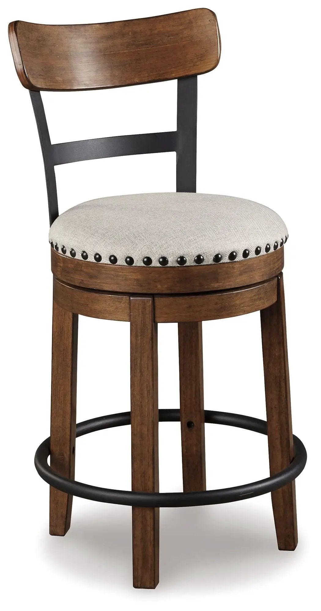 Valebeck Swivel Stool | Full Back | Rustic-Industrial Style | Barstool Height