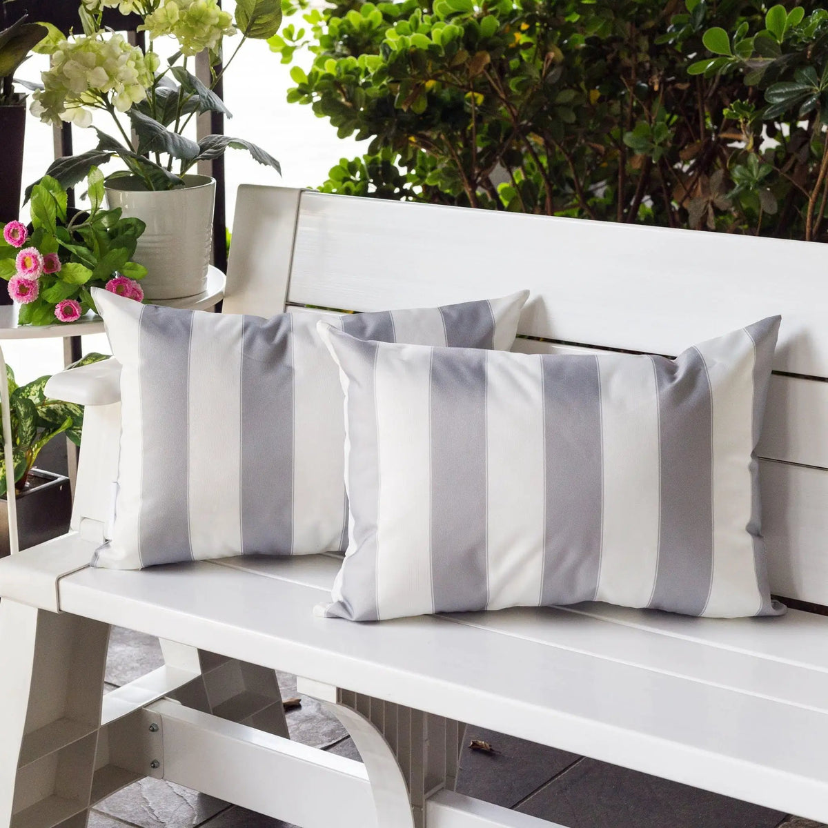 Horizon Stripe Pillow | Outdoor And Indoor Use | Water-Resistant Fabric | Removable Cover