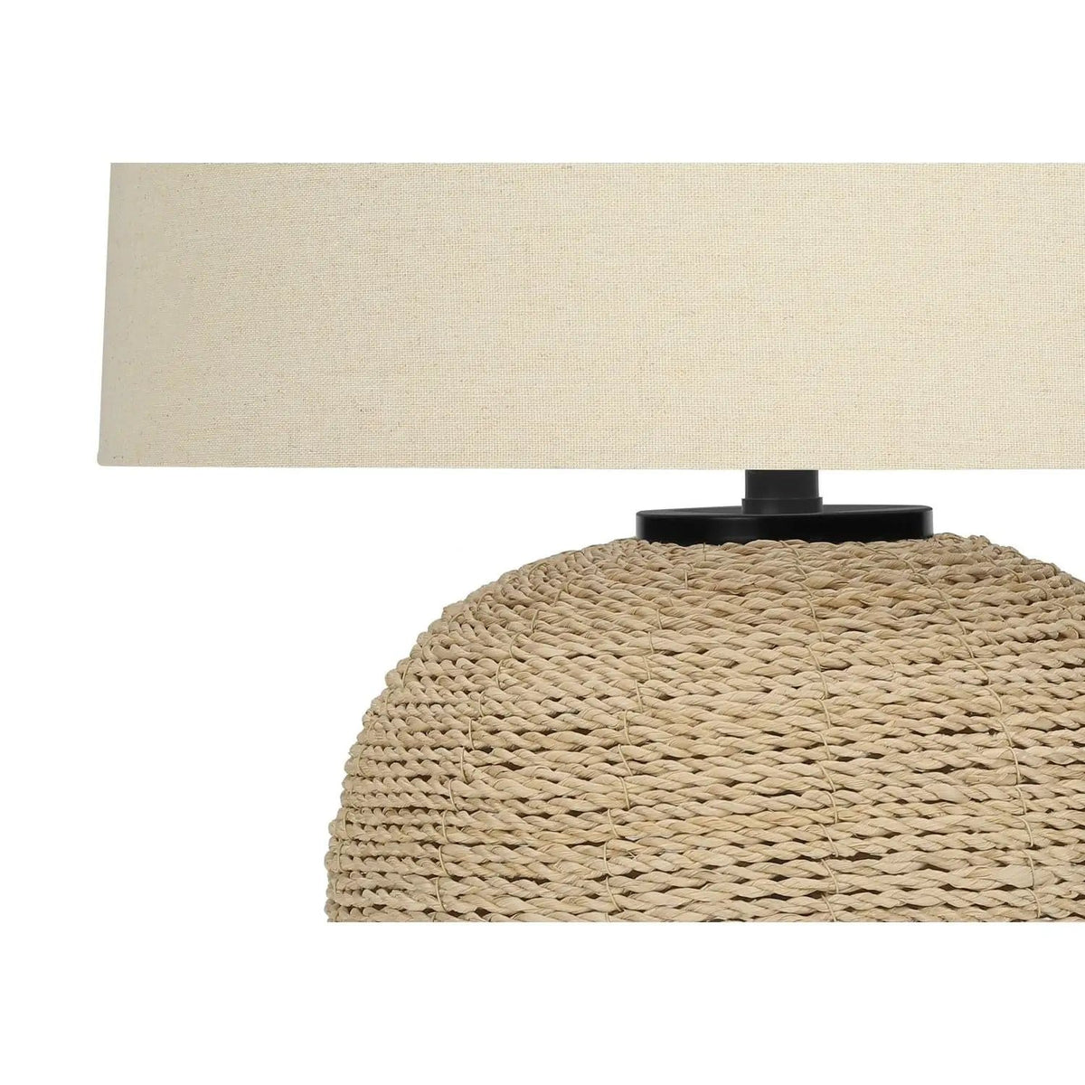 Lighting, Table Lamp, Rattan, Resin, Transitional - | 18 x 18 x 25 in | Linen & Rattan | Beige