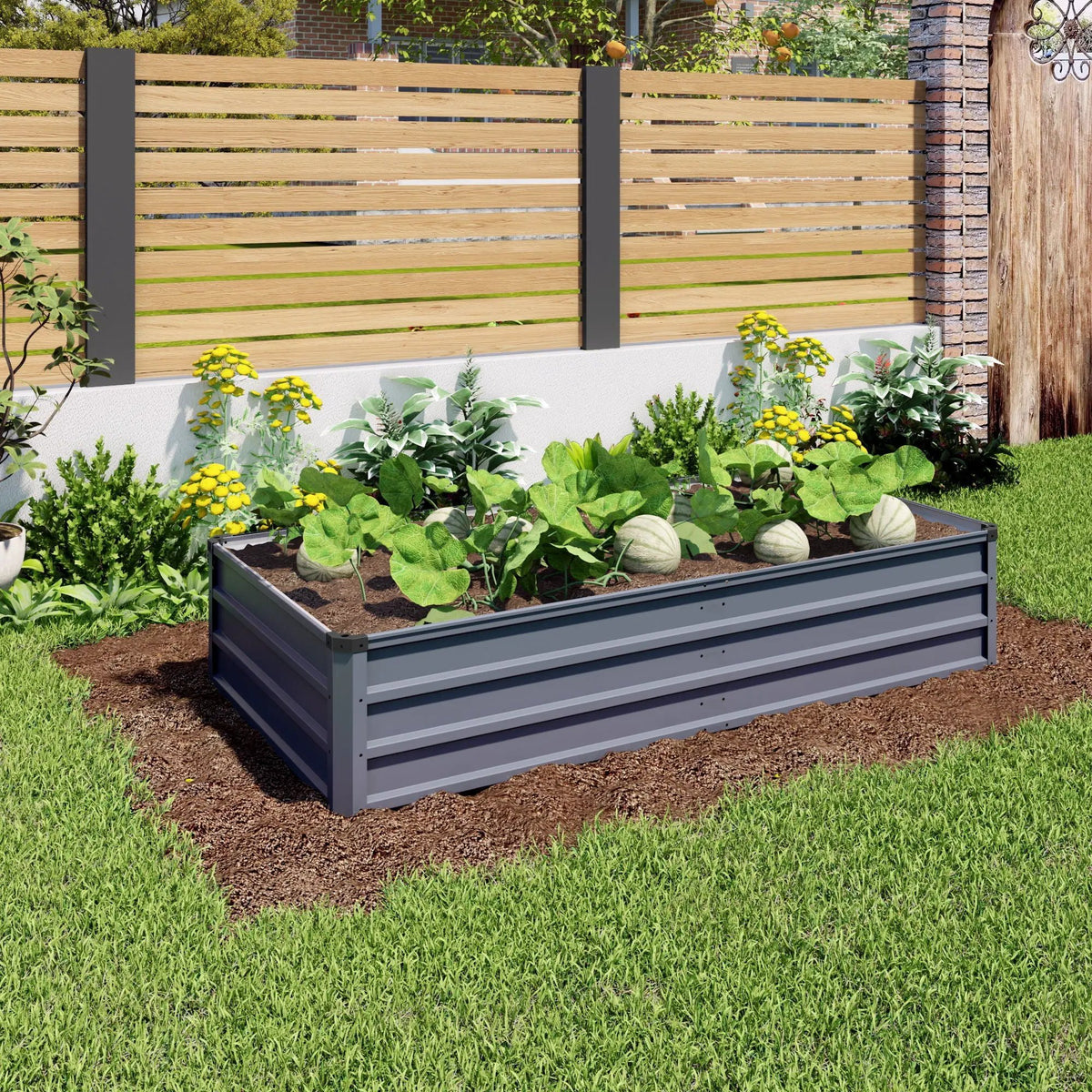 Raised Garden Bed | Coated Steel | Reinforced Frame | Large Outdoor