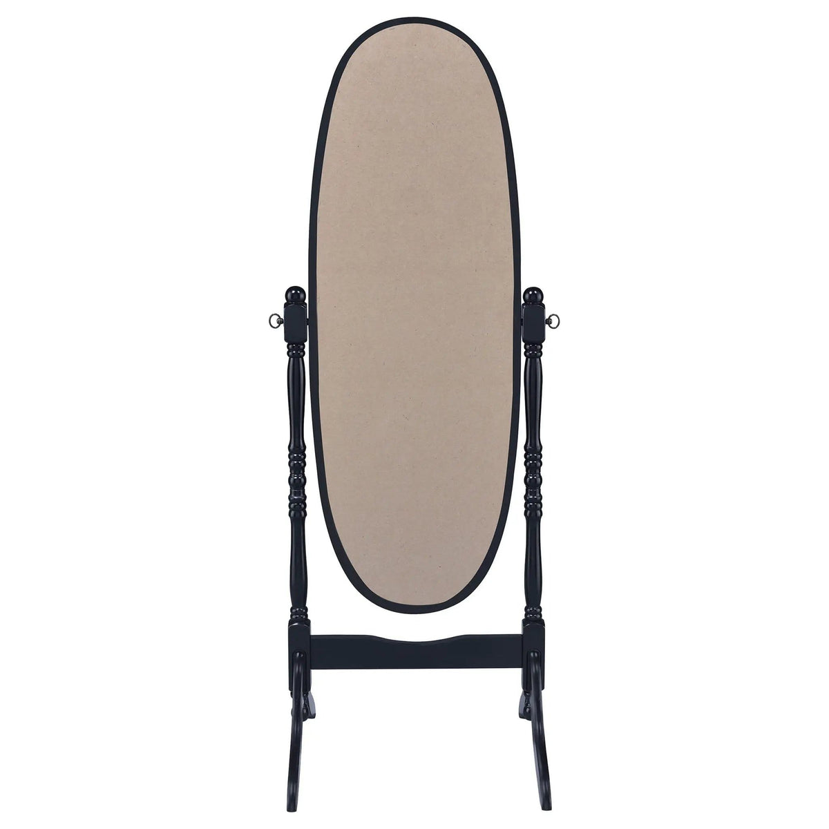 Foyet Wood Adjustable Full Length Cheval Mirror | 23 x 19.5 x 59 in | Engineered Wood & Glass | Black