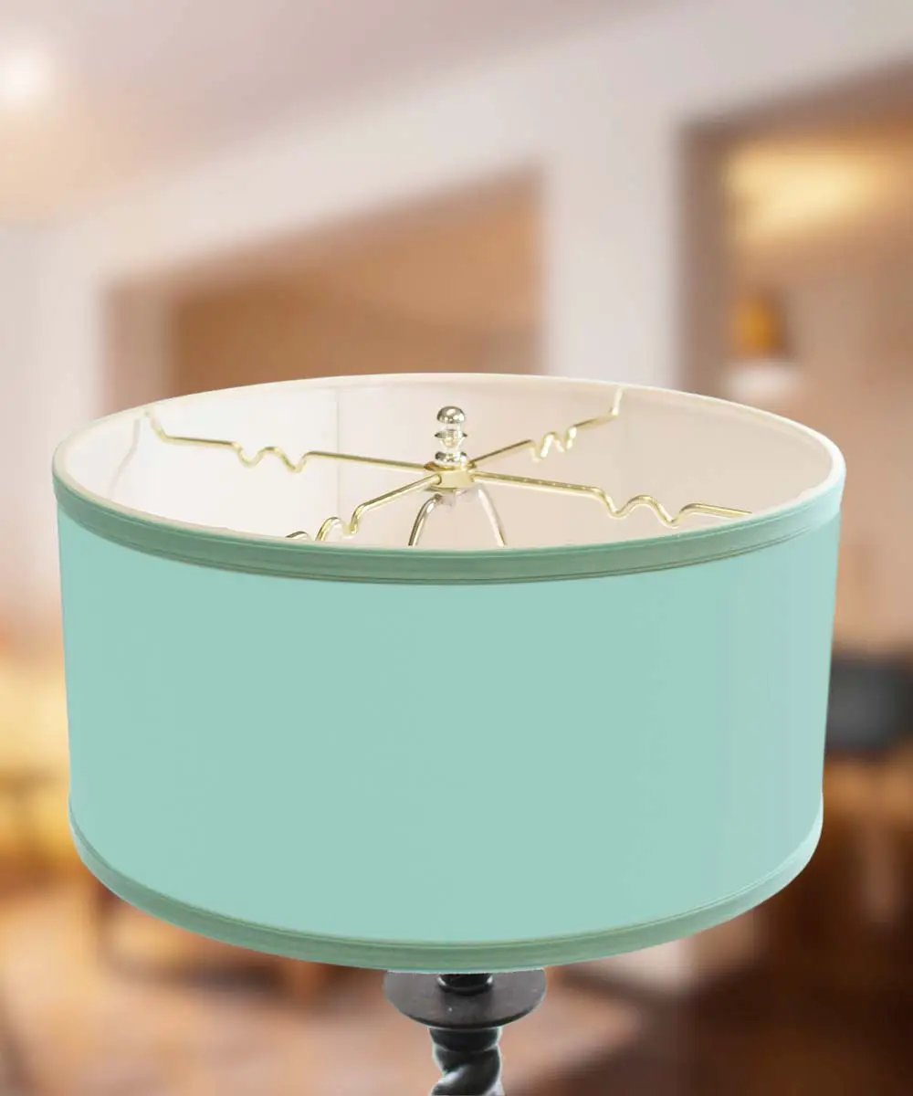 Drum Lamp Shade | 14x14x7 Inches | Premium Linen | Island Paradise Blue
