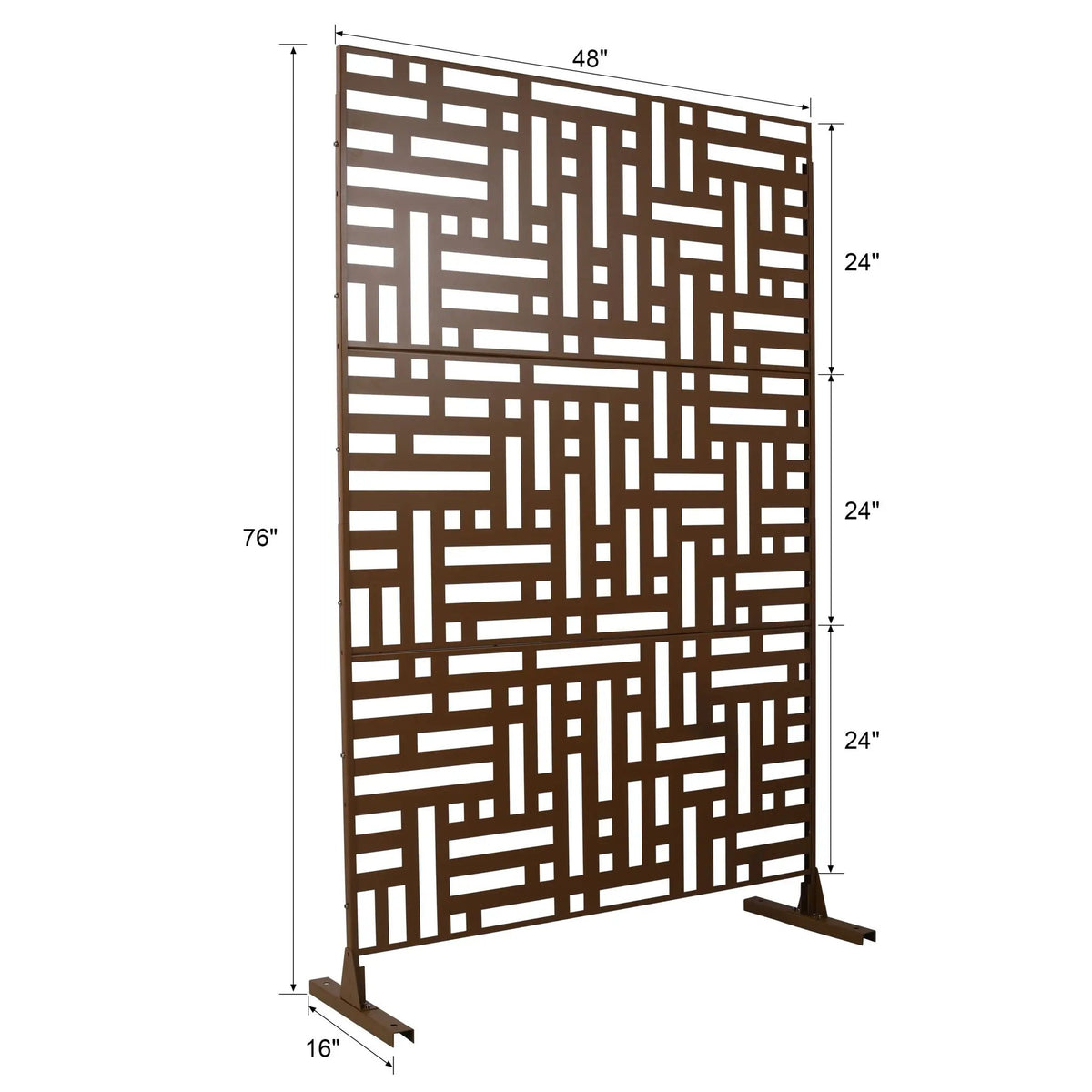Metal Privacy Screen | Freestanding Frame | Rust Resistant | Indoor Use
