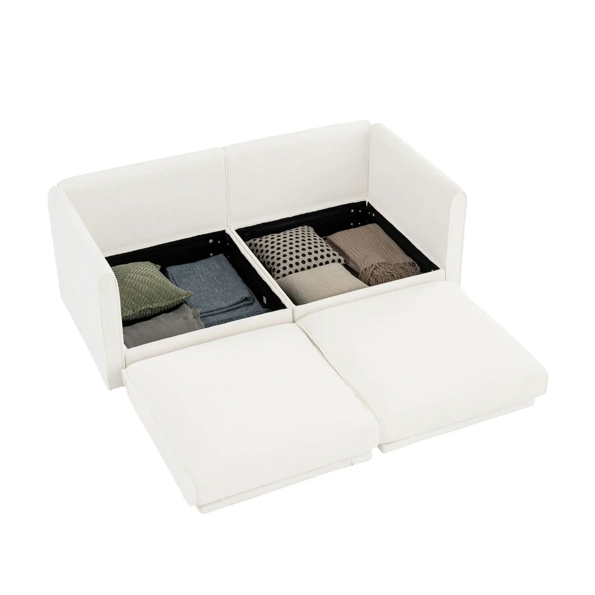 Stylish Sofa With Storage Seat And Cylindrical Backrest | Stationary Sofa | Living Room Furniture | Living Room