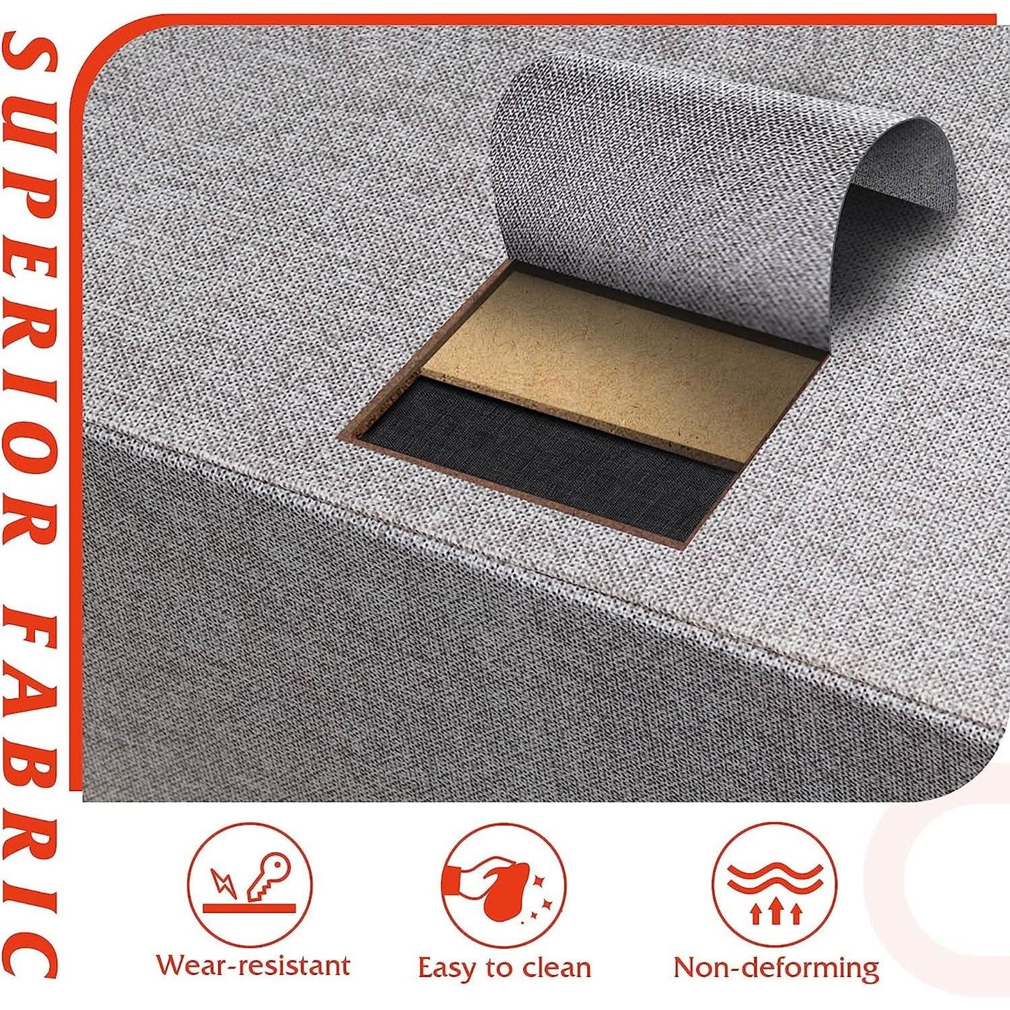 Light Grey Fabric Dresser With Four Drawers For Bedroom from PriceLows™